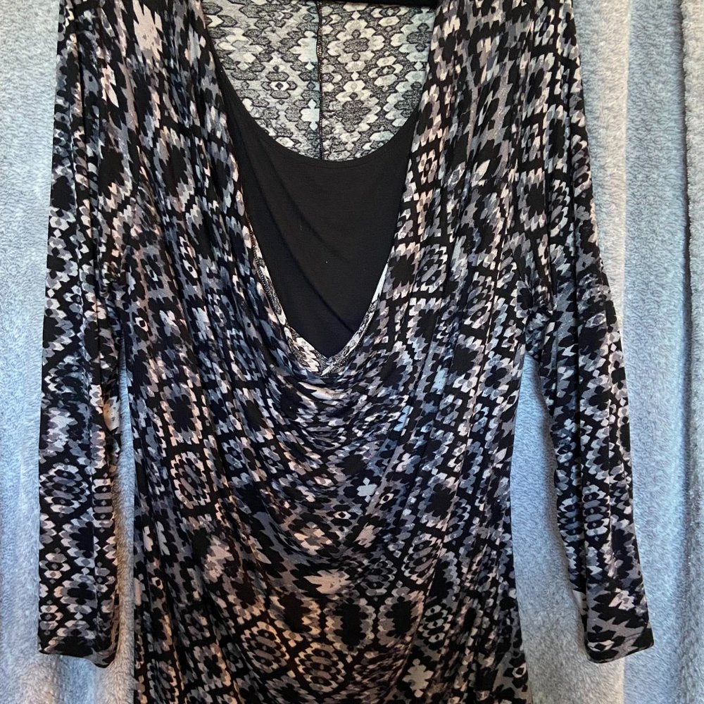 Faded Glory Blouse Women's 2XL multi Colors Long Sleeve Dress Shirt